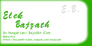 elek bajzath business card